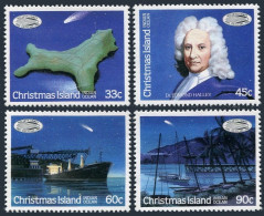 Christmas Island 179-182, MNH. Michel 216-219. Halley's Comet, 1986. Ships, Map. - Christmaseiland