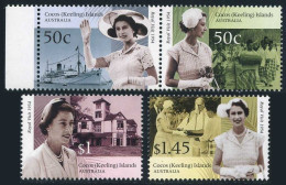 Cocos Isls 338-340,340a-340b,MNH. Royal Visit, 50th Ann.2004.Queen Elizabeth II. - Cocoseilanden