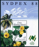 Cocos Isls 199,MNH.Michel Bl.7. Flowering Plants,1988. - Islas Cocos (Keeling)