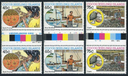 Cocos Isls 166-168 Gutter,MNH.Batik Printing,Boat Building,Copra Production.1987 - Islas Cocos (Keeling)