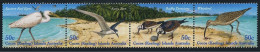 Cocos Isls 337 Ad Strip,MNH. Shore Birds,2003.Reef Egret,Sooty Tern,Ruddy, - Islas Cocos (Keeling)