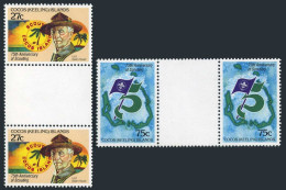 Cocos Isls 85-86 Gutter, MNH. Mi 86-87. Scouting Year 1982. Lord Baden-Powell. - Kokosinseln (Keeling Islands)