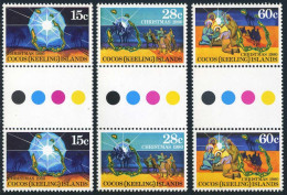 Cocos Isls 53-55 Gutter,MNH.Michel 53-55. Christmas 1980.Map,Three Kings,Camels. - Islas Cocos (Keeling)