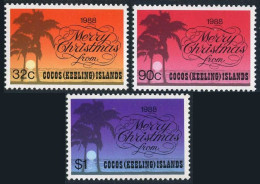 Cocos Isls 200-202,MNH.Michel 202-204. Christmas 1988.Palms. - Cocoseilanden