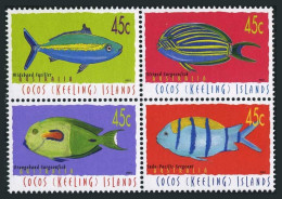 Cocos Isls 335 Ad Block, MNH. Michel 404-407. Fish 2001. - Islas Cocos (Keeling)