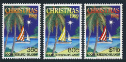 Cocos Isls 207-209,MNH.Michel 217-219. Christmas 1989.Jukong,Sail Vessel, - Cocos (Keeling) Islands