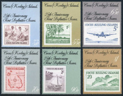 Cocos Isls 177-82,MNH.Michel 192-197. Stamp On Stamp,1988.Plane,Bird,Boat,Map, - Islas Cocos (Keeling)