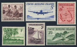 Cocos Isls 1-6,MNH.Michel 1-6. 1963.Copra Industry,Constellation,Coco Palm,Bird, - Isole Cocos (Keeling)