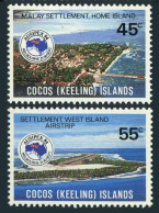 Cocos Isls 119-121,MNH.Michel 123-124,Bl.3.AUSIPEX-1984.Malay Settlement,Airport - Isole Cocos (Keeling)