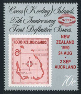 Cocos 216-217,MNH.Michel 232,Bl.10. NEW ZEALAND-1990,Map,Flowering Plants. - Cocoseilanden