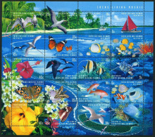 Cocos Isls 331 At,MNH. Flora-Fauna 1999.Bird,Fish,Flower,Turtle,Butterflies. - Isole Cocos (Keeling)