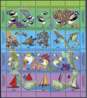 Cocos Isls 289-92f Sheet,MNH.Michel 305-324 Bogen. Lagoon Life 1994,Fish,Turtle. - Islas Cocos (Keeling)