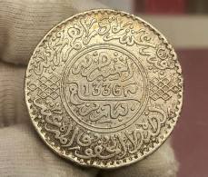 Marruecos Morocco 10 Dirhams / 1 Rial - Yusuf 1918 Y# 33 Plata - Marokko