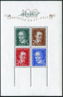 Estonia 142a, Hinged. Michel Bl.2. Society Of Estonian Scholars Centenary, 1938. - Estonie