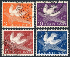 Estonia 150-153,used.Mi 160-163. 1st Postage Stamp, 100, 1940. Pigeon & Plane. - Estland