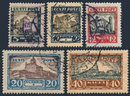 Estonia B15-B19,used/CTO. Semi-postal 1927.Views:Kuressaare,Tartu,Narva,Tallinn. - Estonia