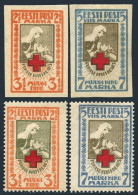 Estonia B5-B8, Hinged. Mi 29-30 A-B. Red Cross. Nurse, Wounded Soldier, 1921. - Estonie