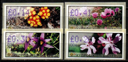 Zypern 2002 - Automatenmarken Mi.Nr. ATM 5 - 8 - Postfrisch MNH - Blumen Flowers - Altri & Non Classificati