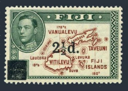 Fiji 136, Hinged. Michel 111. New Value Surcharged, 1941. Map. - Fidji (1970-...)