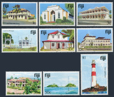 Fiji 409j-423j 9 Stamps Inscribed 1991,MNH. Famous Houses Of Fiji,Lighthouse. - Fiji (1970-...)