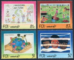 Fiji 772-775,MNH.Michel 781-784. UNICEF,50th Ann.1996.Children Drawings. - Fiji (1970-...)