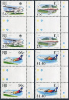 Fiji 653-656 Gutter, MNH. Michel 648-651. Air Pacific-40th Ann. 1991. Airplanes. - Fidji (1970-...)