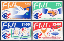 Fiji 680-683, MNH. Mi 675-678. Peace Corps In Fiji,25th Ann.1993. Education,Bird - Fiji (1970-...)