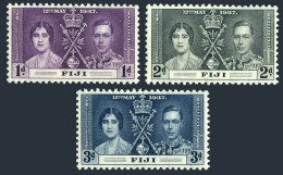Fiji 114-116,hinged. Mi 89-91. Coronation 1937.Queen Elizabeth & King George VI. - Fidji (1970-...)