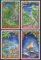 Fiji 903-906,MNH.Michel 952-955. Christmas 2000.Jungle,Cliffside Trail,Village, - Fiji (1970-...)