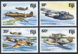 Fiji 454-457, MNH. Mi 448-451. WW II Aircraft, 1981. Aircobra, Catalina,Warhawk, - Fidji (1970-...)