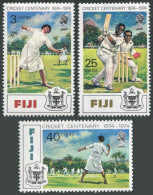 Fiji 344-346, MNH. Michel 317-319. Centenary Of Cricket In Fiji, 1974. - Fidji (1970-...)