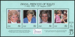 Fiji 820 Ad Sheet, MNH. Princess Diana Memorial Issue 1998. - Fidji (1970-...)