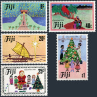 Fiji 518-522, MNH. Mi 512-516. Christmas 1984. Church, Sailing, Christmas Tree. - Fiji (1970-...)