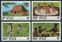 Fiji 485-488, MNH. Mi 479-482. Commonwealth Day 1983. Traditional Village, Sugar - Fiji (1970-...)