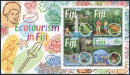 Fiji 719 Sheet, MNH. Eco Tourism,1995. Waterfalls, Iguana,Tree Frog,Flying Fox.  - Fiji (1970-...)