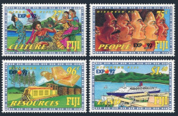 Fiji 657-60, MNH. Mi 652-655. EXPO-1992. Traditional Dance,costumes, Cruise Ship - Fiji (1970-...)