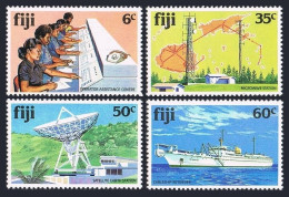 Fiji 445-448, MNH. Michel 439-442. 1981.Satellite Earth Station, Cable Ship,Map. - Fiji (1970-...)