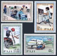 Fiji 767-770,771,MNH.Michel 775-778,Bl.19. Post,Telecommunications,1996.Canoes. - Fiji (1970-...)