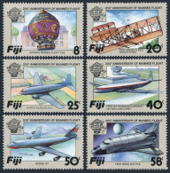 Fiji 489-494, MNH. Mi 483-488. Manned Flight-200, 1983. Balloon, Plane, Space. - Fidji (1970-...)
