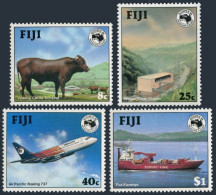 Fiji 514-517, MNH. Mi 508-511. Cattle Shame, Power Station,Boeing 737,Ship, 1984 - Fiji (1970-...)