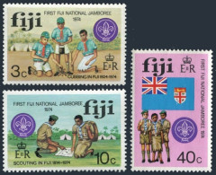 Fiji 351-353, MNH. Michel 324-326. National Boy Scout Jamboree 1974. Flag. - Fiji (1970-...)