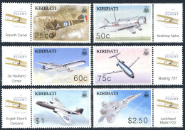 Kiribati 828-833, MNH. Powered Flight, Centenary, 2003. Aircraft. - Kiribati (1979-...)