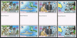 Kiribati 444-447 Gutter,MNH.Mi 443-446. AUSIPEX-1984:Telecommunications,Map,Boat - Kiribati (1979-...)