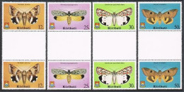 Kiribati 356-359 Gutter Pairs, MNH. Mi 354-357. Butterflies 1980. Achaea Janata - Kiribati (1979-...)