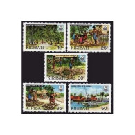 Kiribati 426-430, MNH. Michel 425-429. Copra Industry,1983. Coconut Palms, Ship. - Kiribati (1979-...)