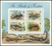 Kiribati 494a Sheet, MNH. Michel Bl.13. Lizards 1987. - Kiribati (1979-...)