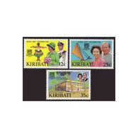 Kiribati 414-417, MNH. Mi 412-414,Bl.10. QE II & Prince Philip Visit, Map, Ship. - Kiribati (1979-...)