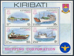 Kiribati 443a Sheet,MNH.Michel Bl.11. Shipping Corporation 1984.Local Ships. - Kiribati (1979-...)