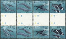 Kiribati 623-630 Gutter,MNH.Michel 728-731. Whales 1994.Bryde's,Blue,Humpback, - Kiribati (1979-...)