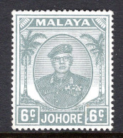 Malaysian States - Johore - 1949 Sultan Sir Ibrahim - 6c Grey HM (SG 137) - Johore